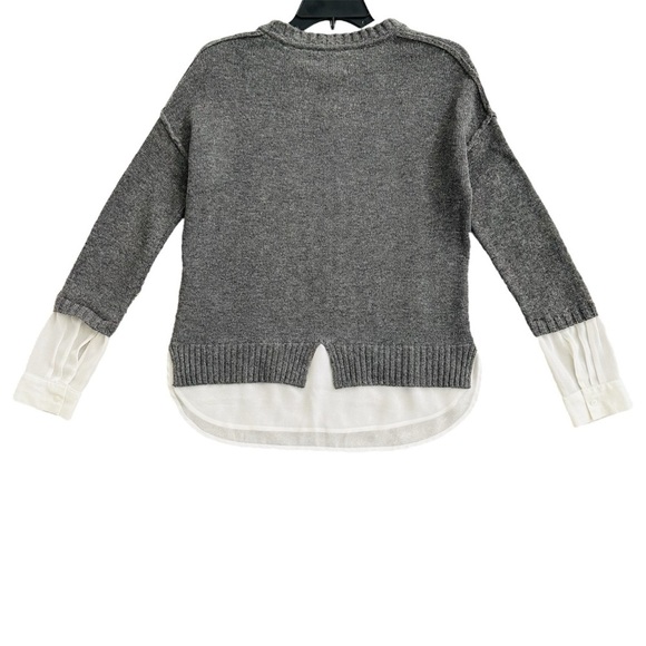 FLAWED Brochu Walker Eton Grey Wool Cashmere Sweater with White Underlay Size XS - Picture 8 of 16